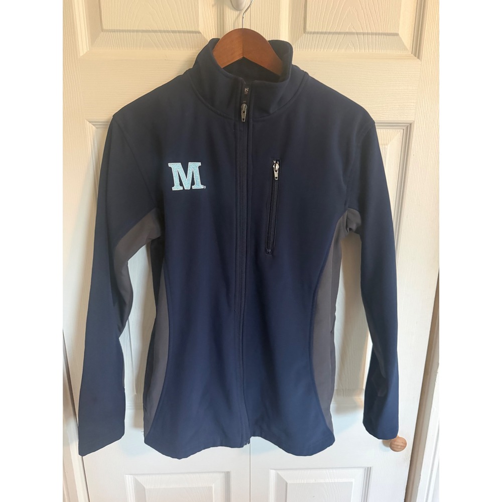 University of Maine Black Bears Softshell Jacket Navy Blue Grey Womens Small - Picture 9 of 9